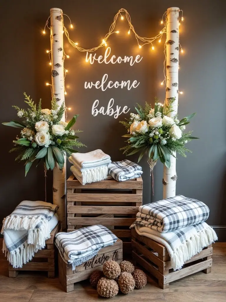 rustic woodland baby shower