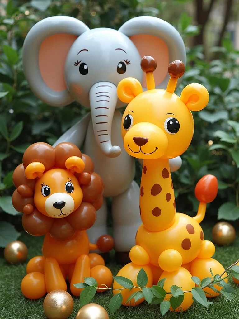 safari balloon centerpiece designs