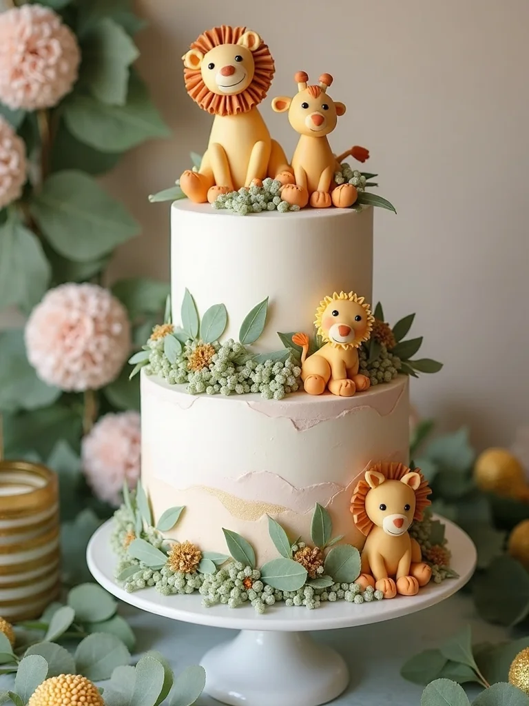 safari themed baby shower cake