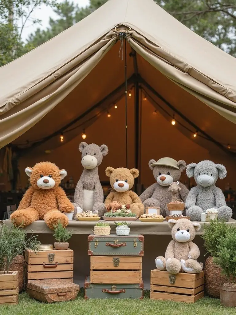 safari themed gift display arrangement
