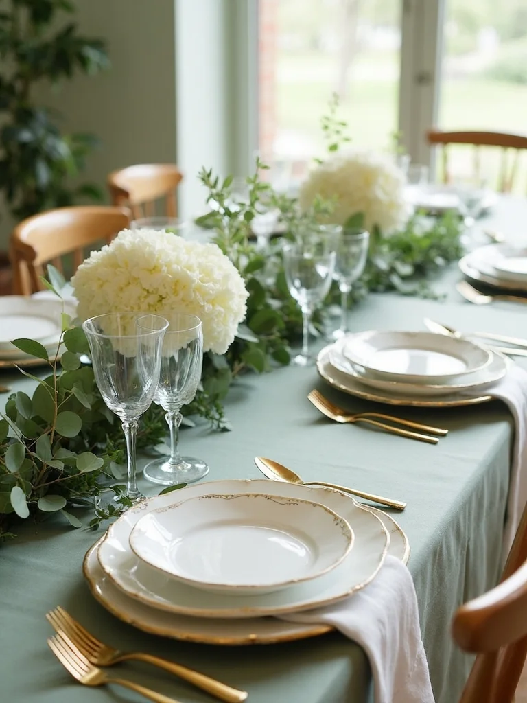 sage green and gold elegance