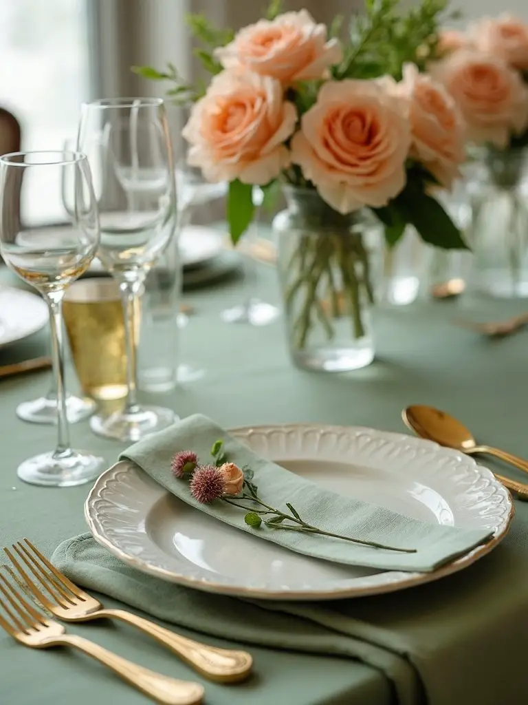 sage peach graceful sophisticated