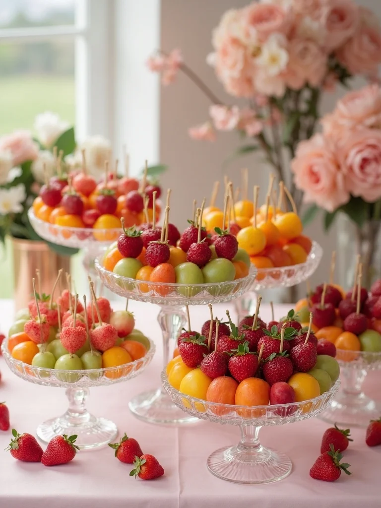 seasonal fruit skewer display