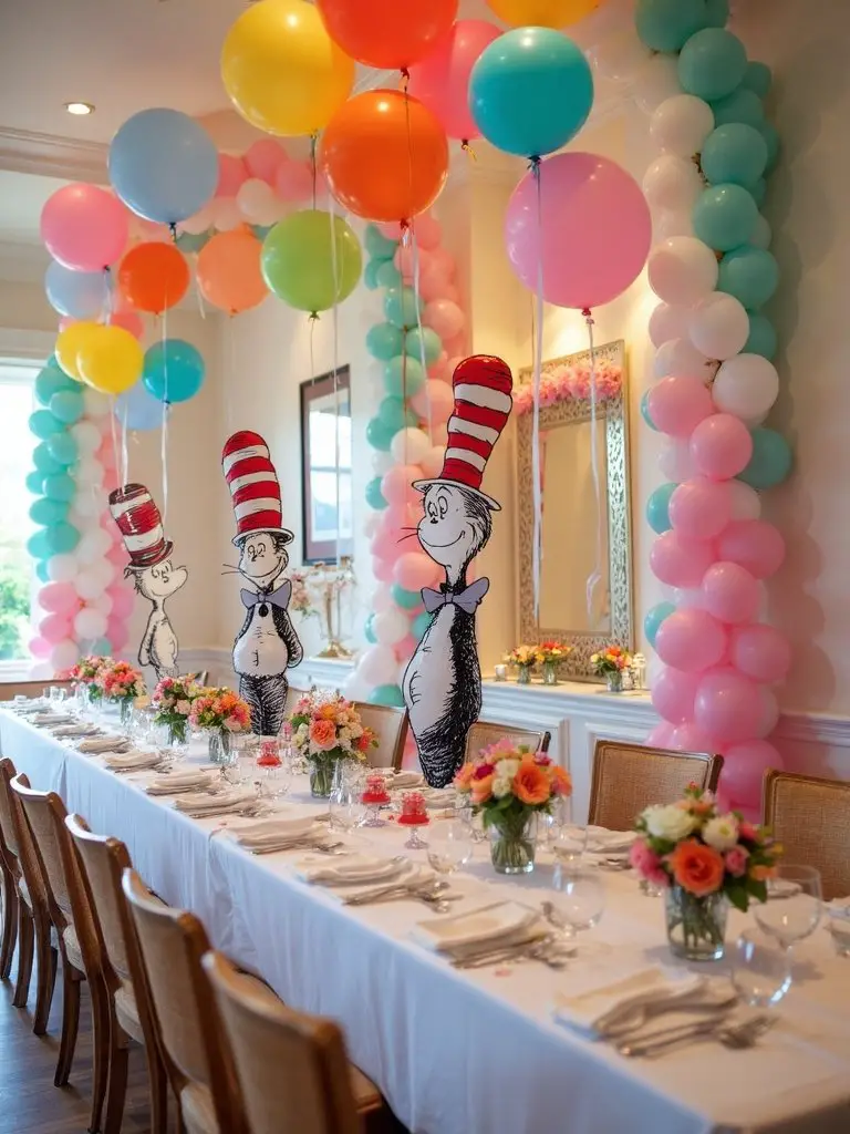 seuss themed balloon character decorations