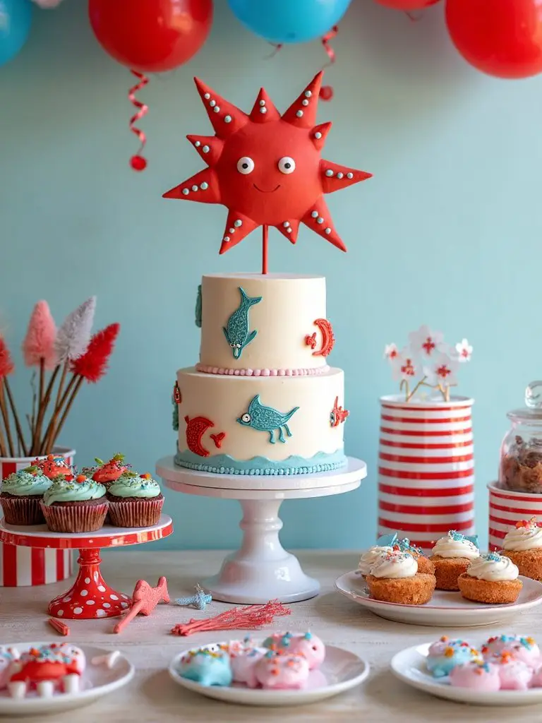 seuss themed colorful snack station
