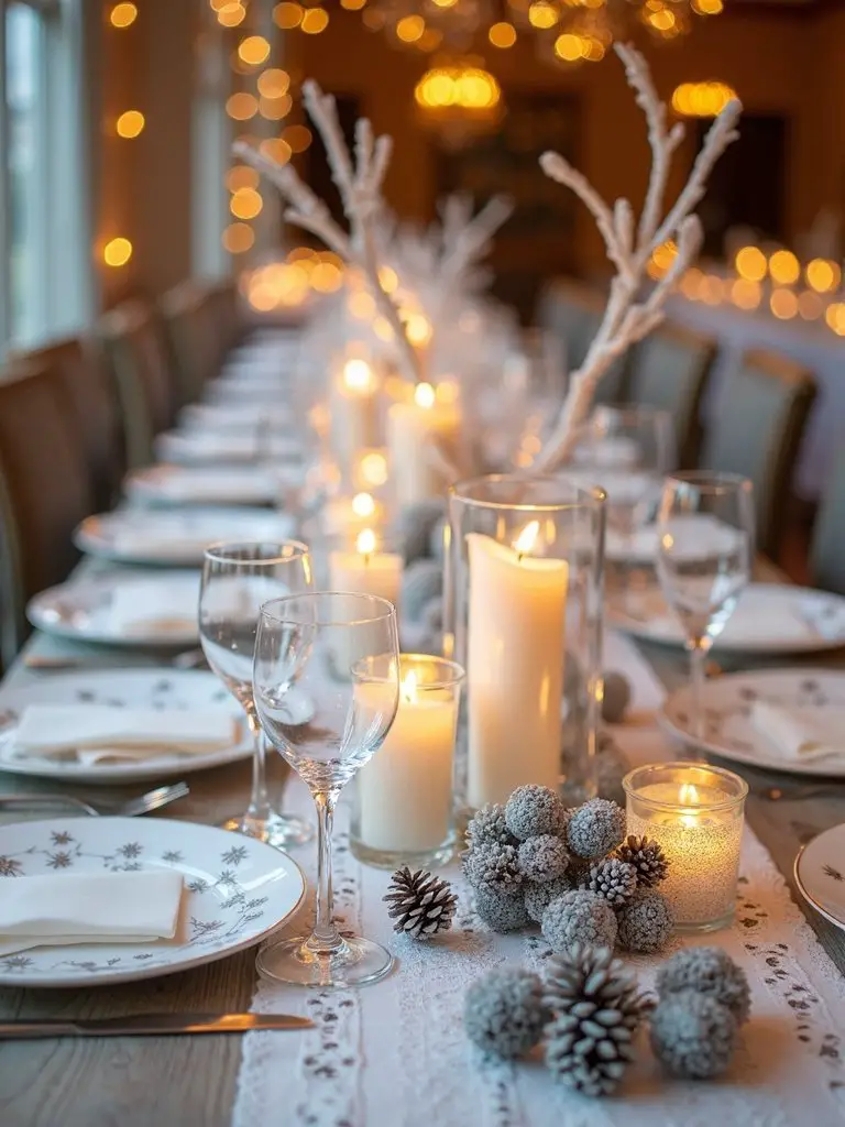 shimmering snowflake adorned winter wonderland