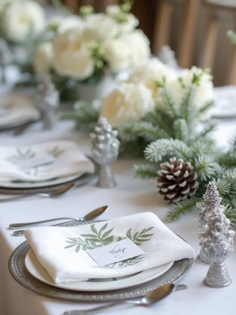 snowy pine cone decorations
