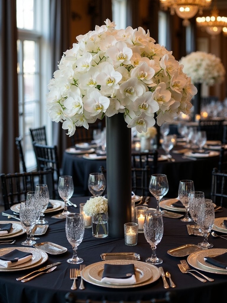 sophisticated contrasting layered versatile centerpieces