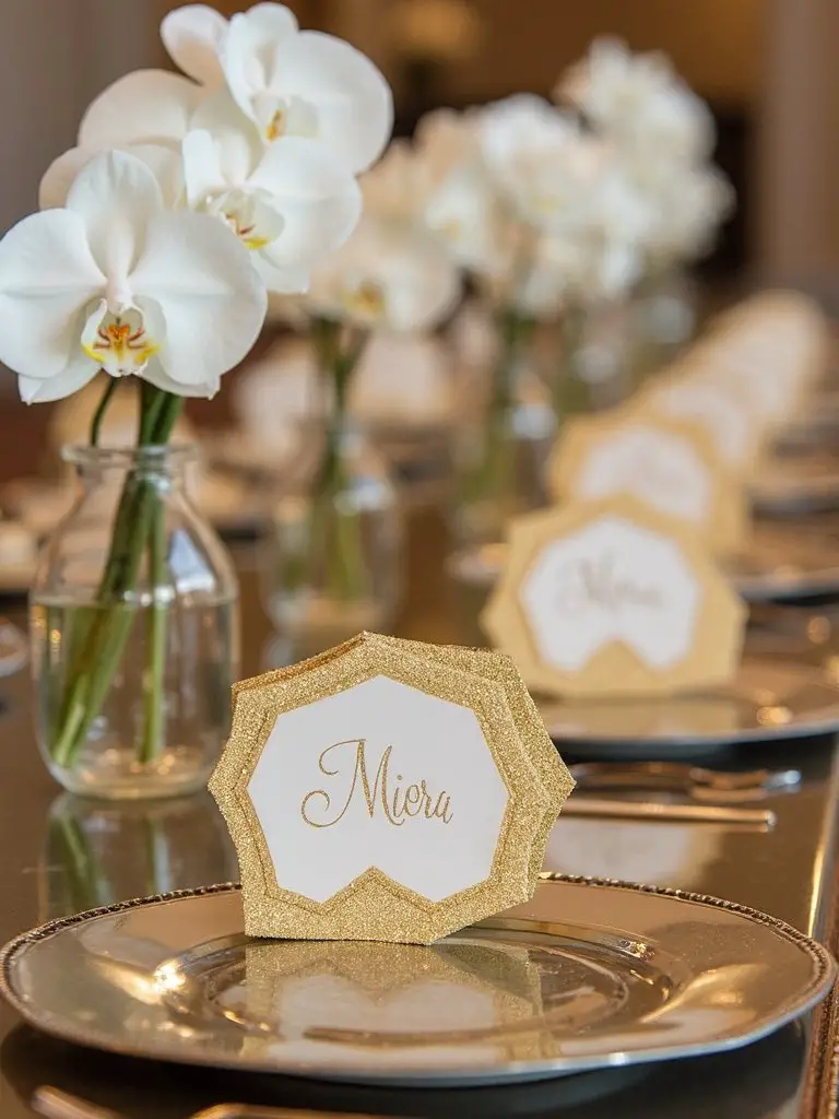 sophisticated geometric name card displays