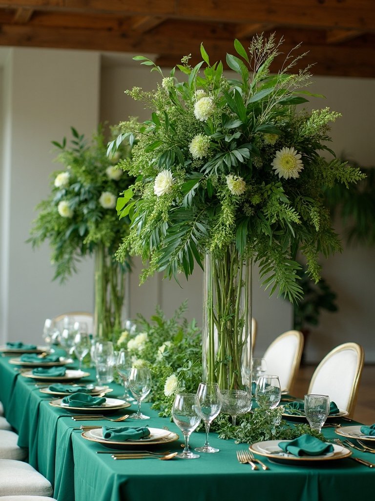 sophisticated simplicity monochromatic green arrangements
