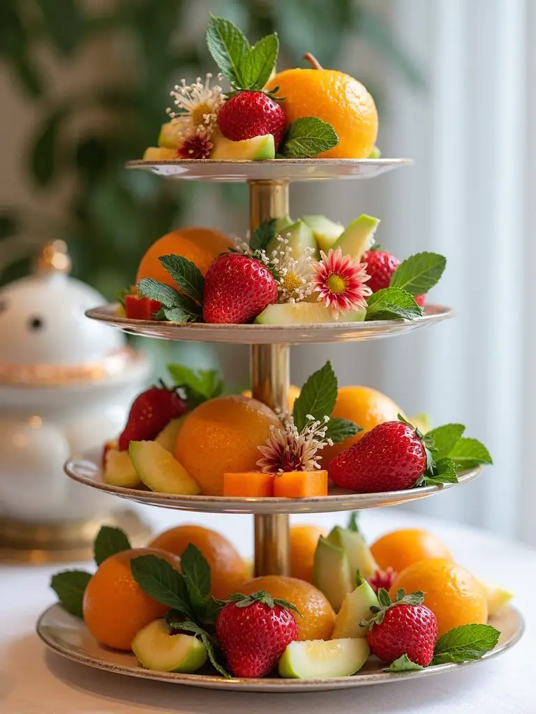 spectacular fruit tower display
