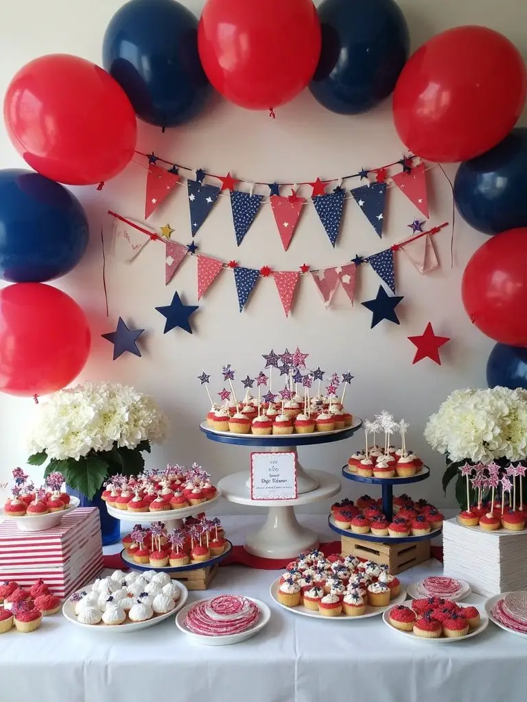 star spangled baby shower display
