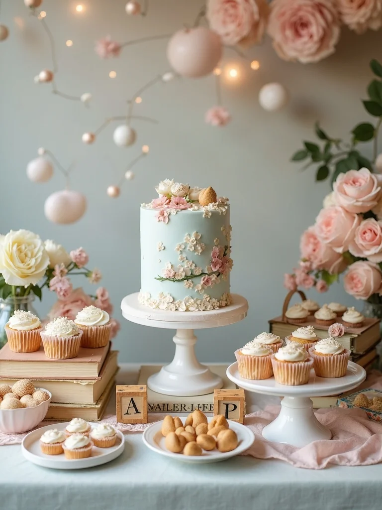 storybook themed baby shower desserts