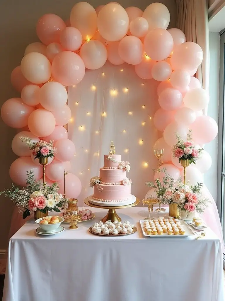 stylish baby shower backdrop