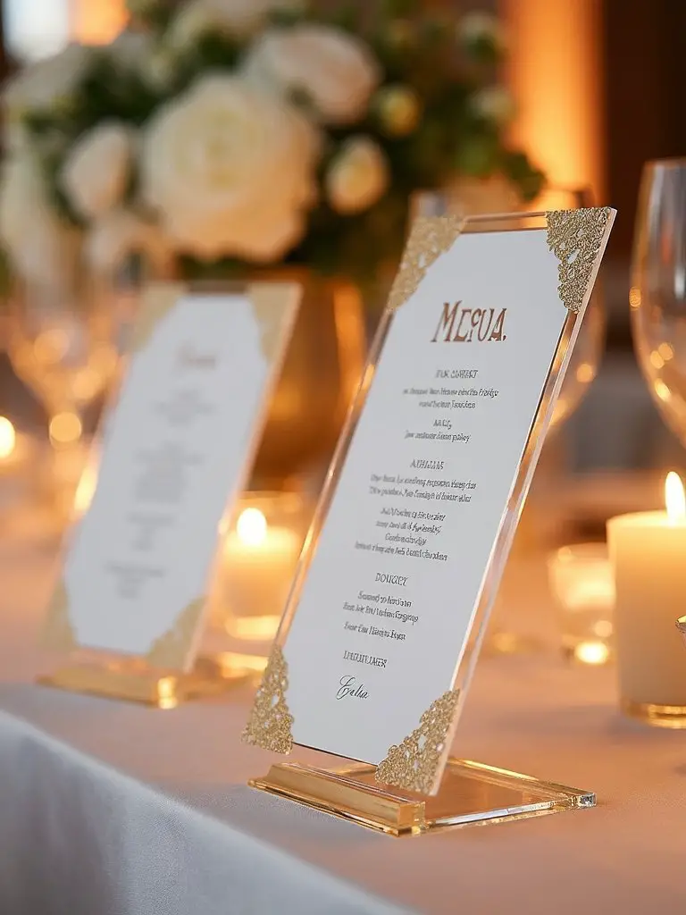 stylish sophisticated cocktail menu displays