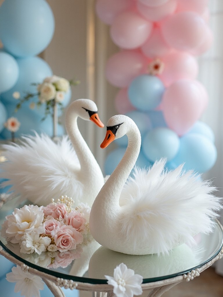 swan themed baby shower ideas