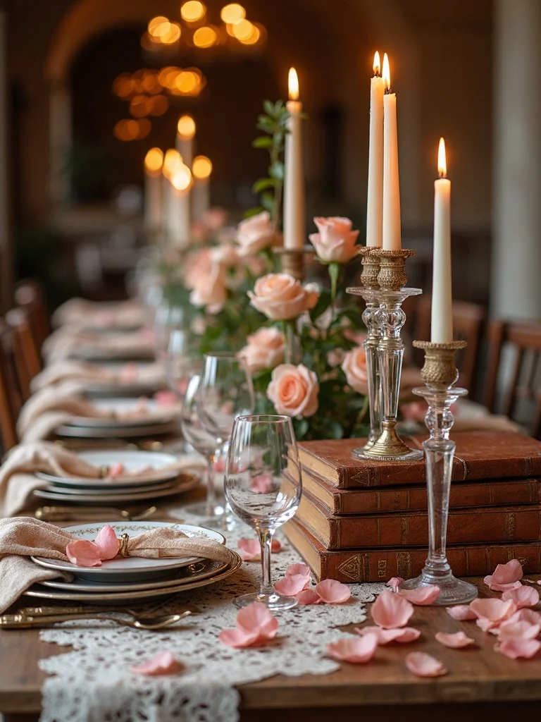 timeless literary romantic centerpiece display