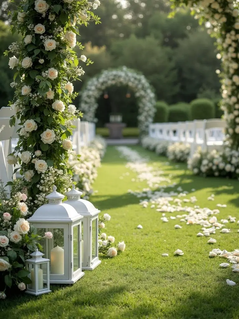 timeless romantic garden aisle