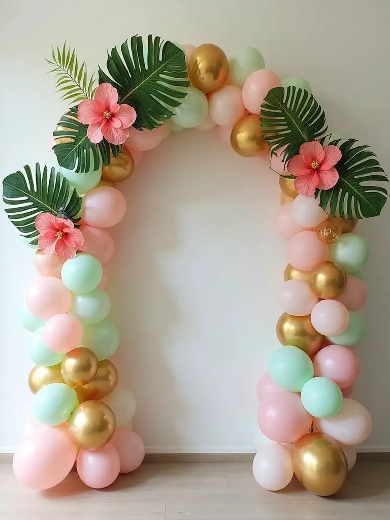 tropical balloon arch decoration