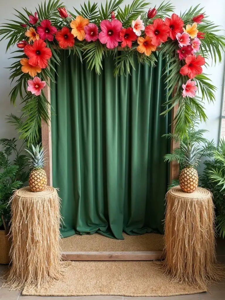 tropical photo booth fun