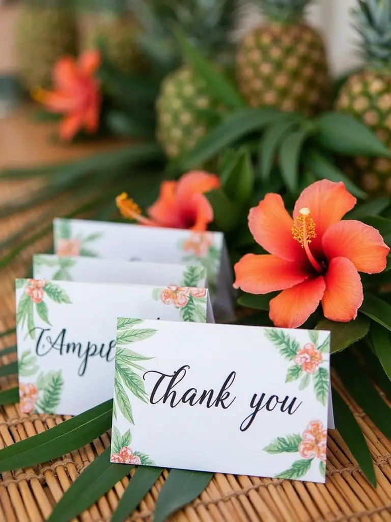 tropical thank you cards