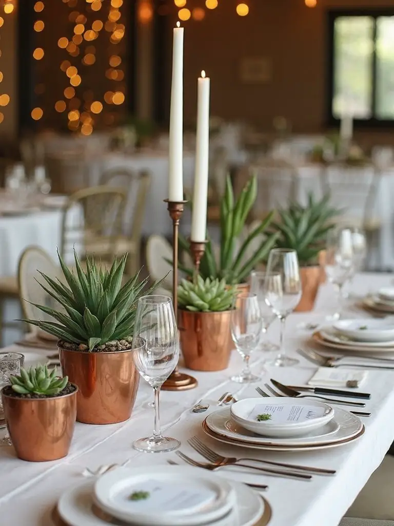 understated modern organic succulent bouquet