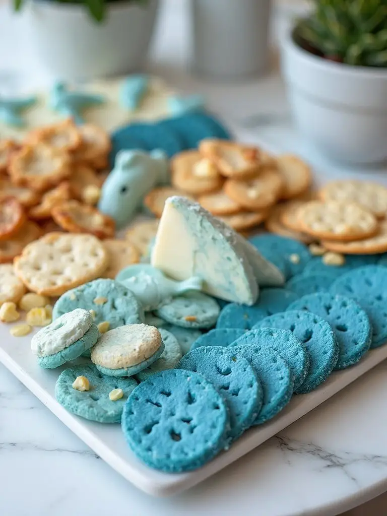 underwater baby shower spread
