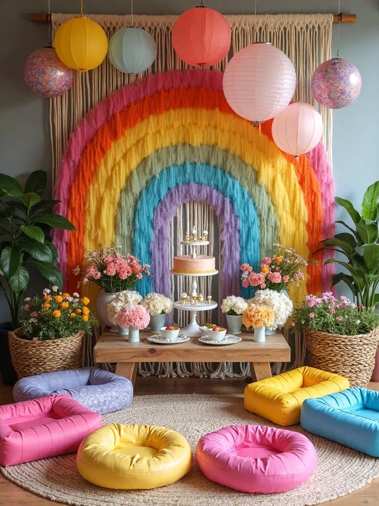 vibrant boho rainbow celebration