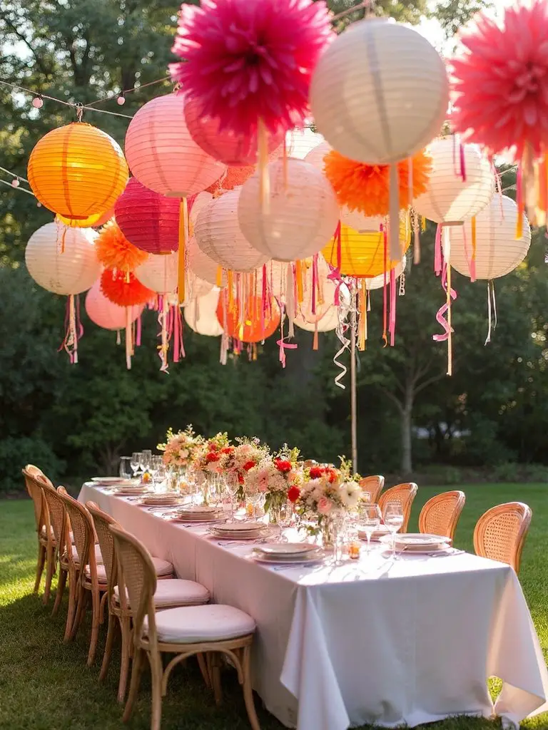 vibrant paper wedding decor elements