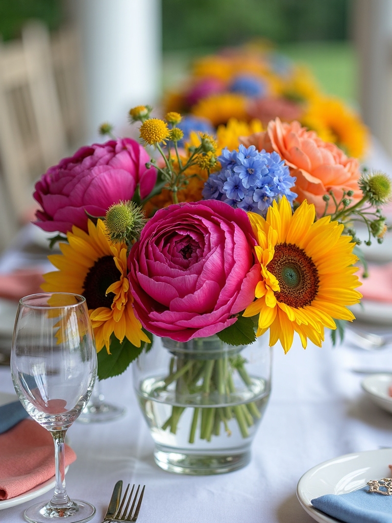 vibrant summer wedding floral decor