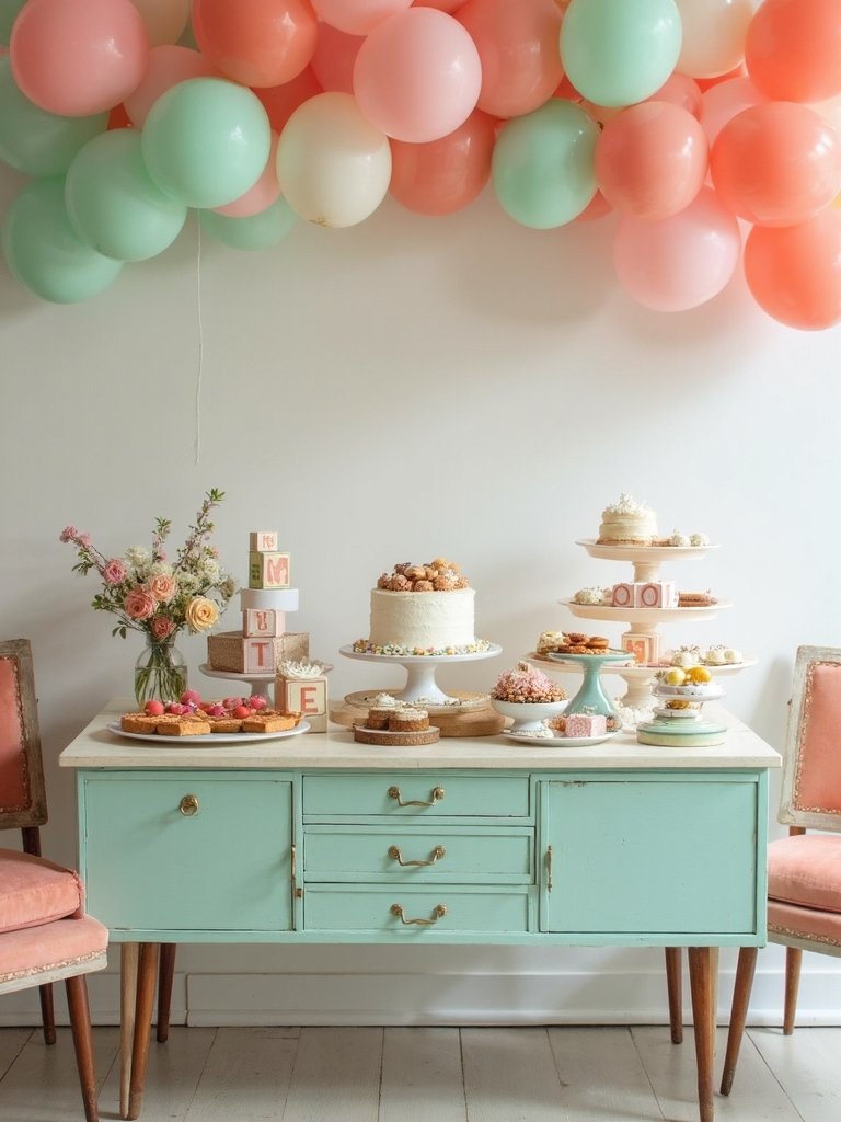 vintage baby shower colors