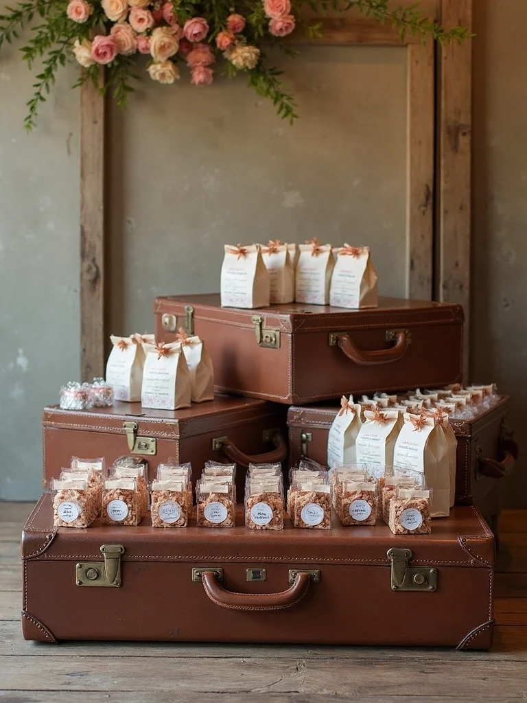 vintage suitcase wedding program display