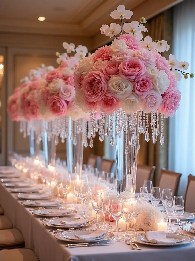 visually striking elevated floral displays