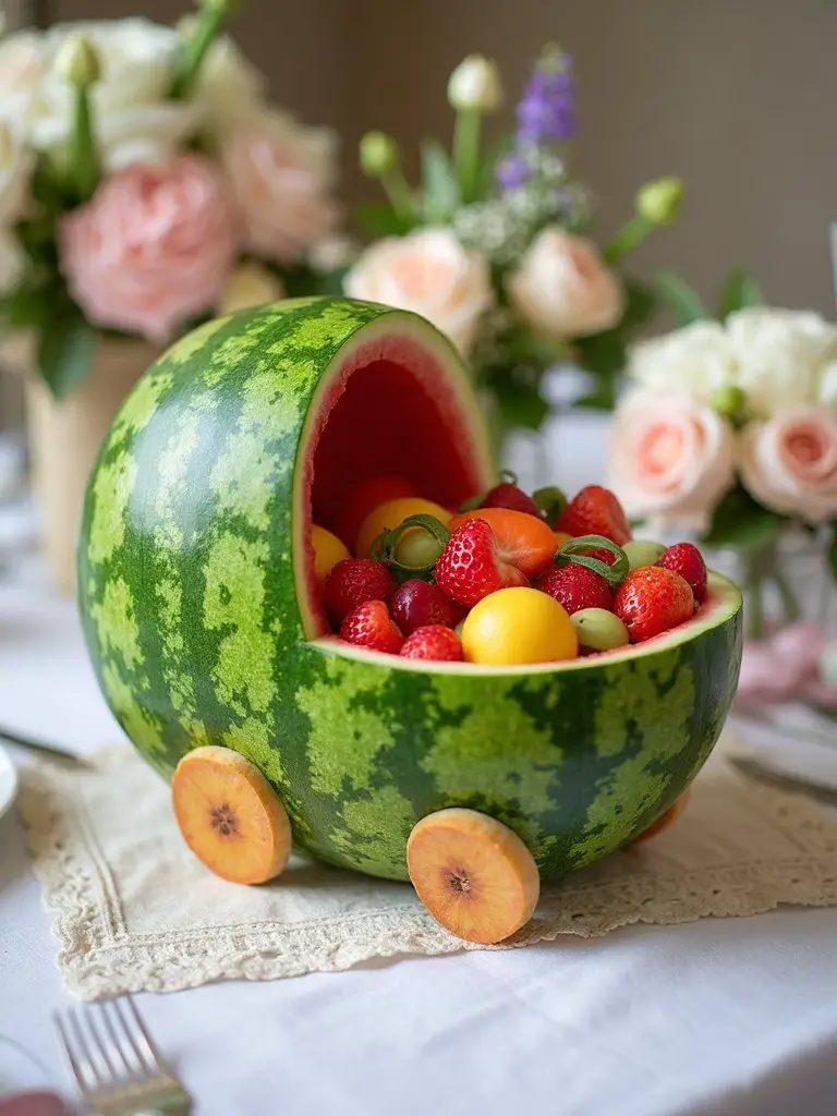 watermelon baby buggy centerpiece