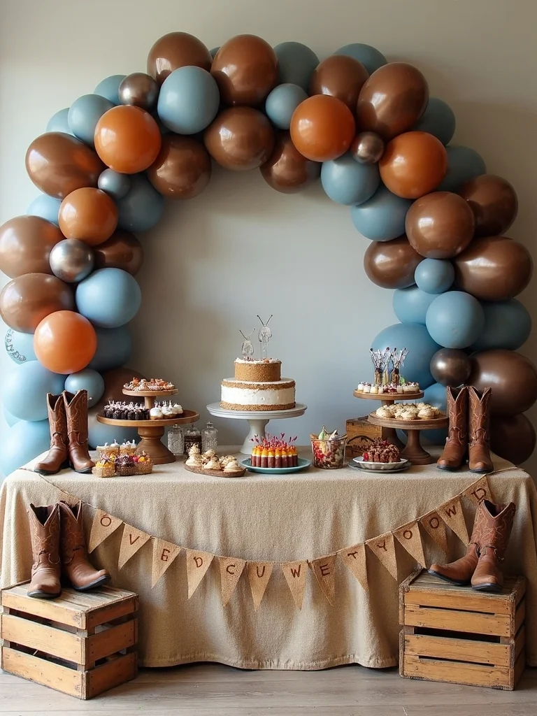 western themed balloon arch decoration
