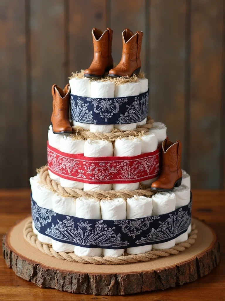 western themed diaper cake