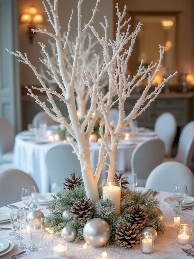 winter woodland centerpiece arrangements