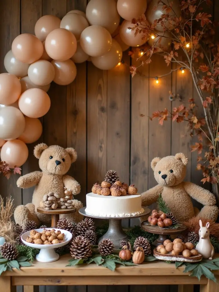 woodland bear themed baby shower