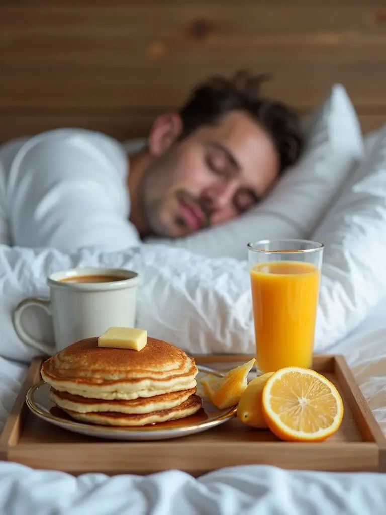 breakfast in bed birthday celebration