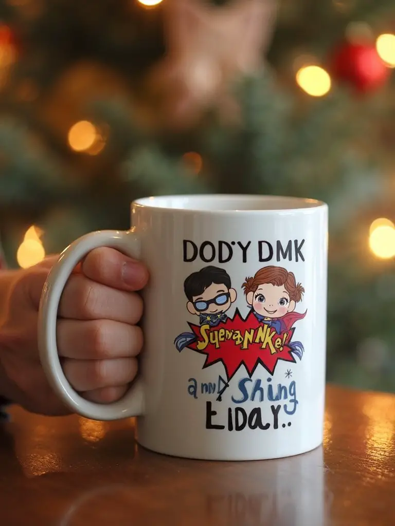 custom personalized superhero dad mug