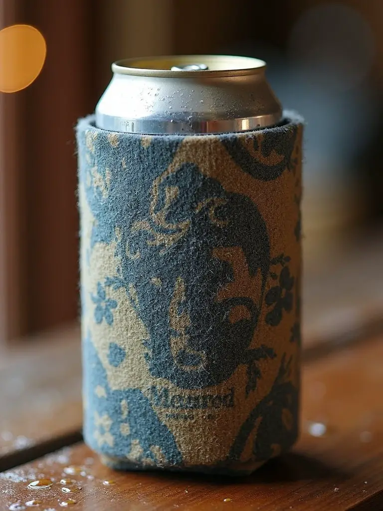 customized insulating koozie with vinyl personalization