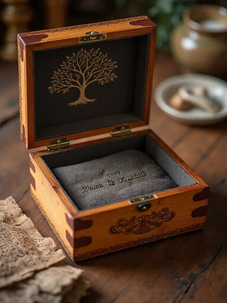 customized wooden keepsake family tree box