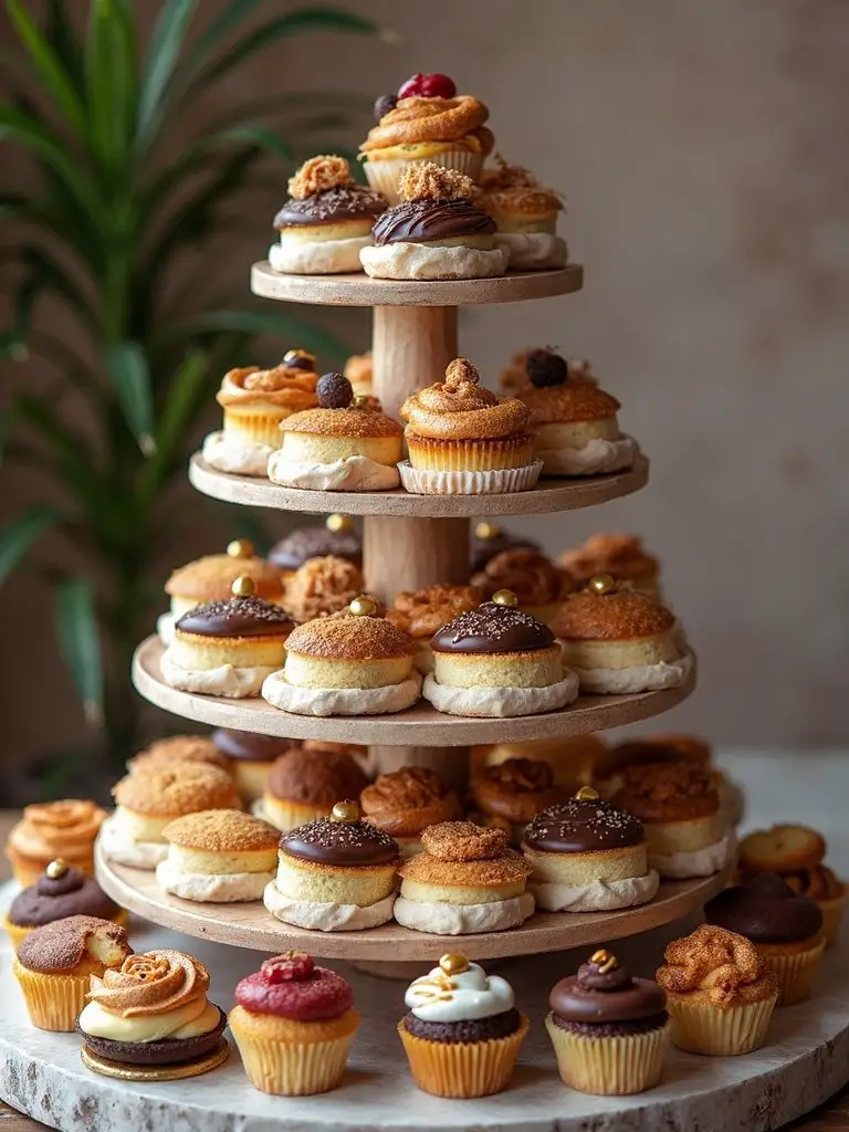decadent multi tiered artisanal bakery tower