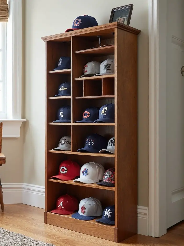 decluttering baseball cap collection storage