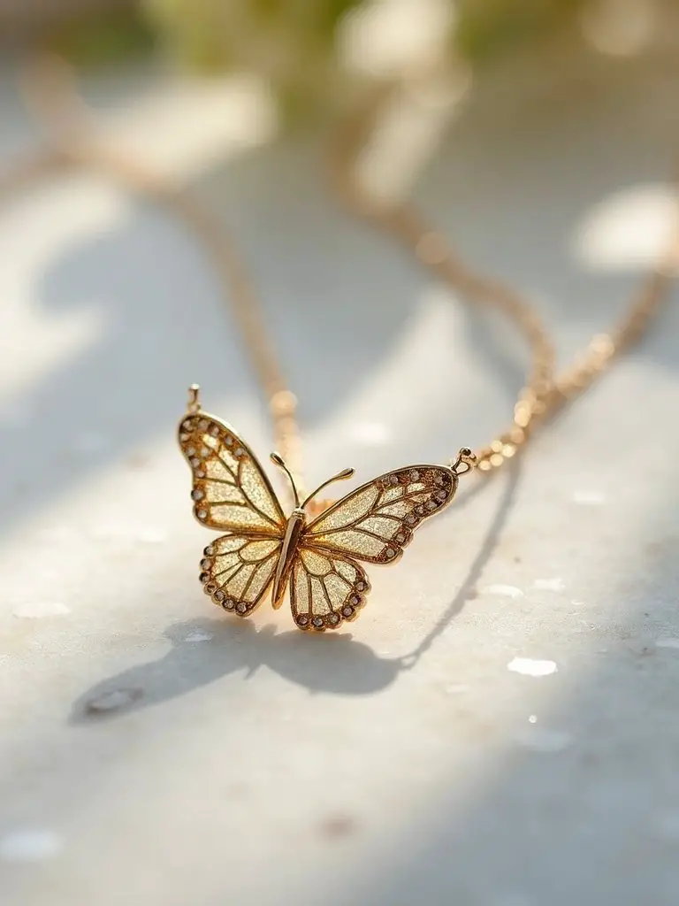 delicate versatile adjustable meaningful butterfly pendant