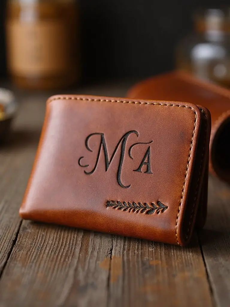 handcrafted leather wallet with personal touch