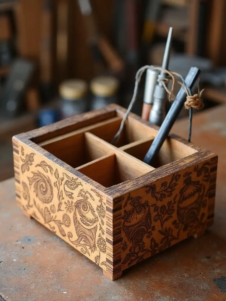 handcrafted personalized tool organizer box