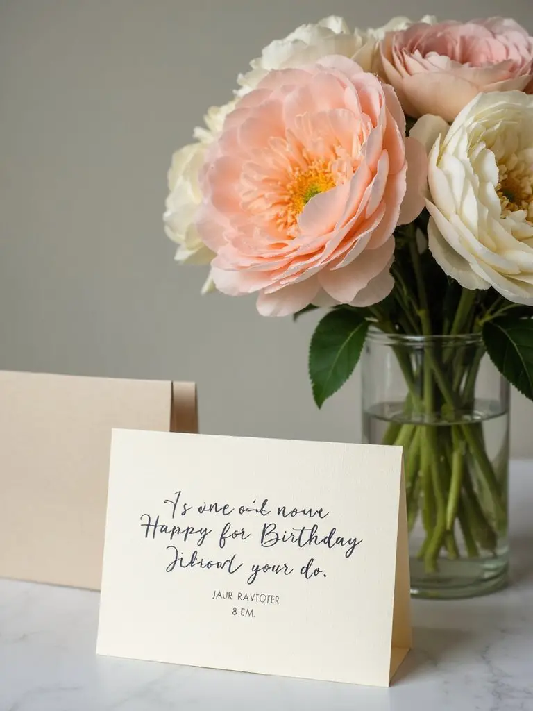 heartfelt personalized flower bouquet with note