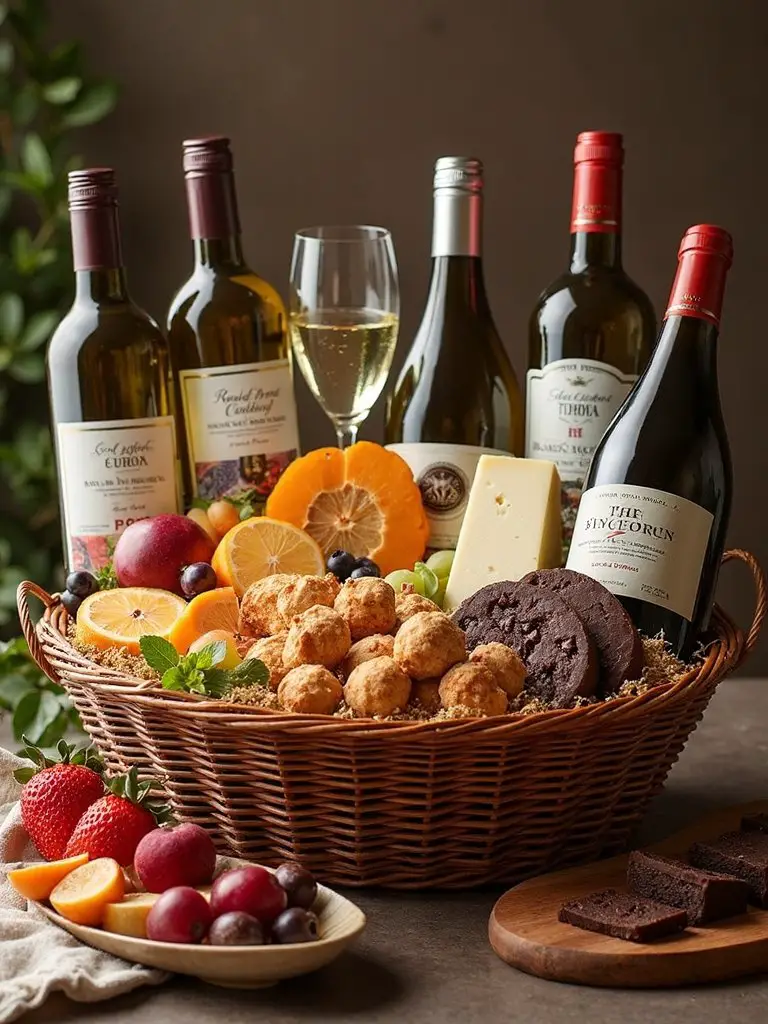 luxury gourmet food wine baskets