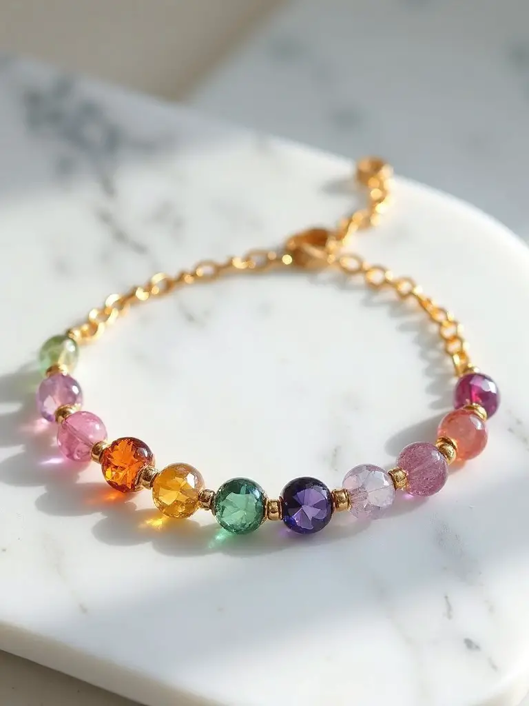 meaningful minimalist adjustable birthstone bracelet